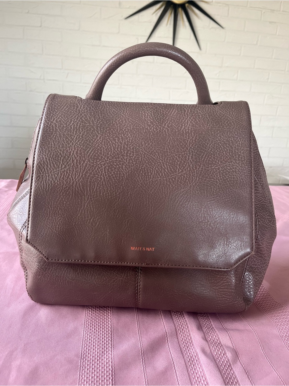 Matt & Nat Dusty Mauve Wellington Vegan Satchel